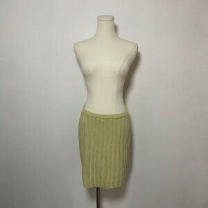 Sabo Cora Sage Green Ribbed Knit Midi Skirt | Women’s Size Medium (AUS 10 / US 6